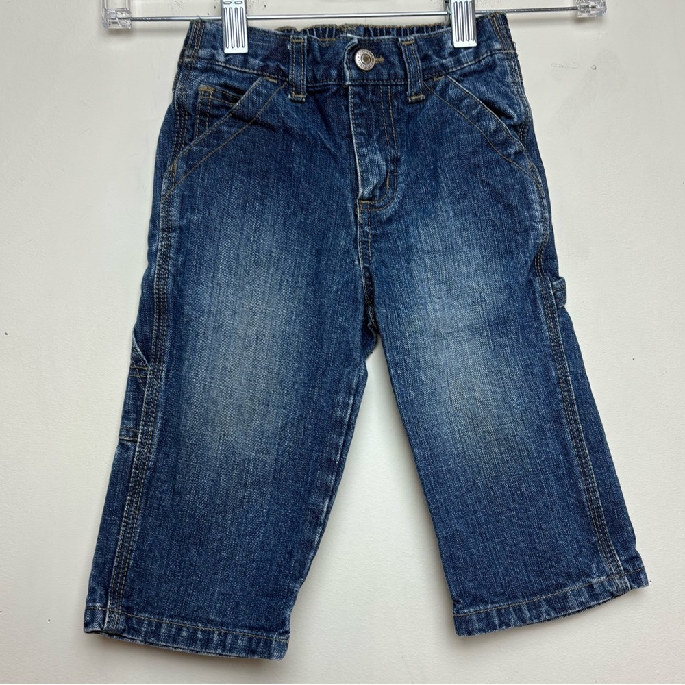 Y2K Old Navy Baby Baggy Denim Blue Jeans 12-18m Streetwear Carpenter Vintage